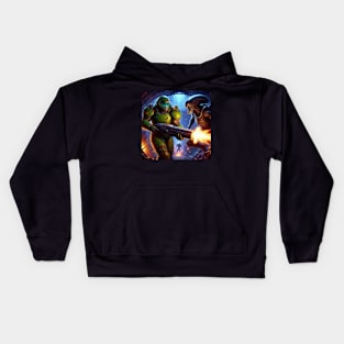 Doom Guy vs Xenomorphs Kids Hoodie